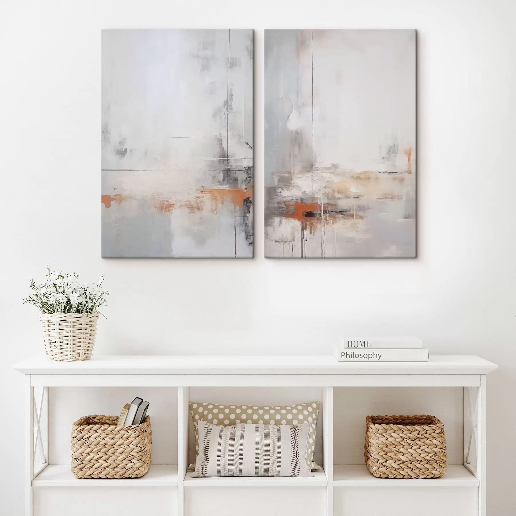 Tableau Abstraction moderne avec imitation de texture usée m00623