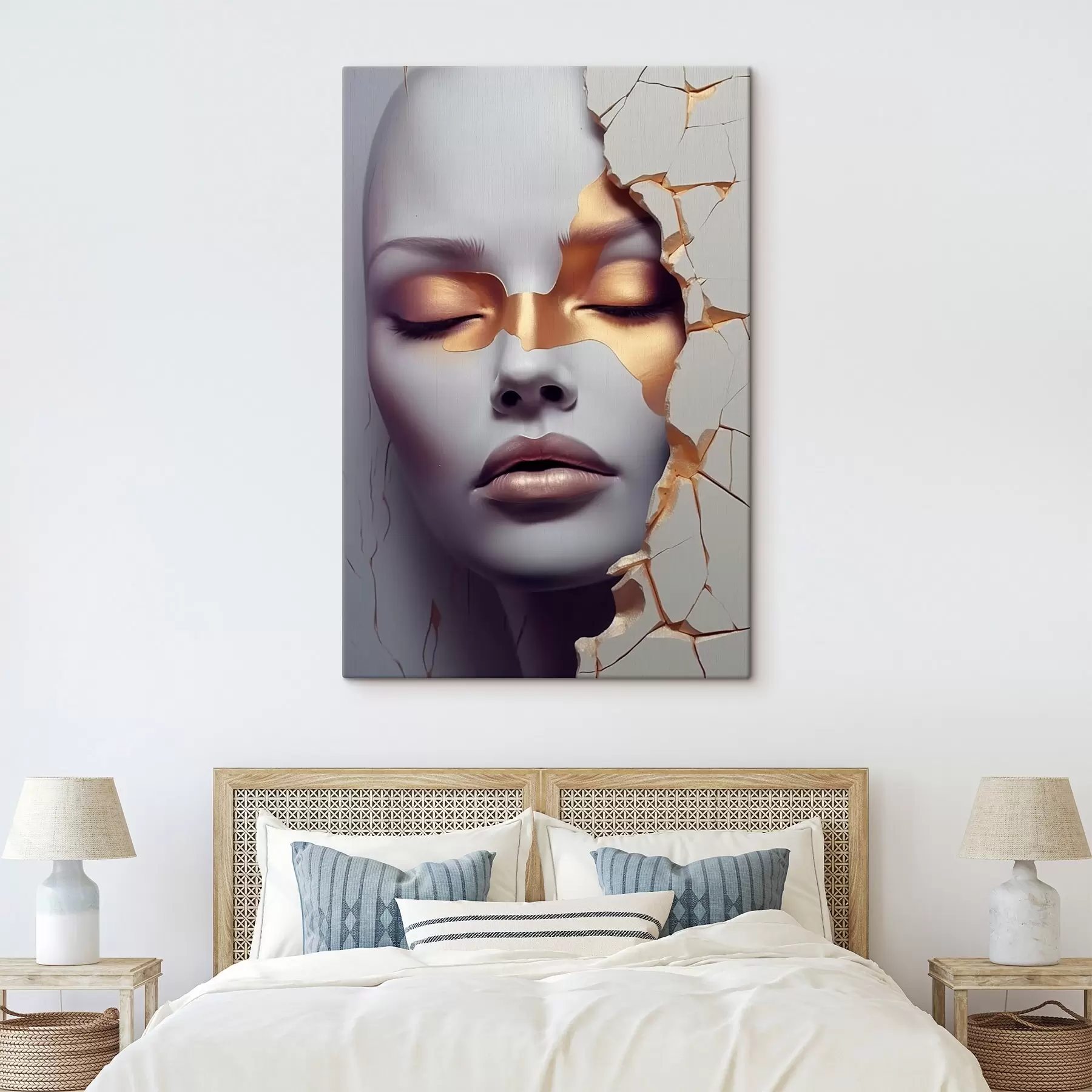 Tableau Le visage dans les fissures s45462