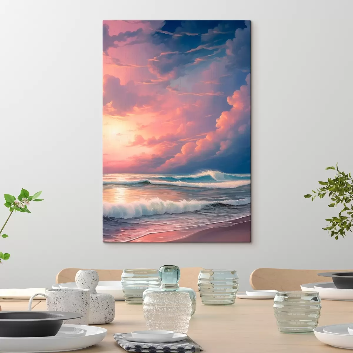 Tableau Coucher de soleil en mer s45463