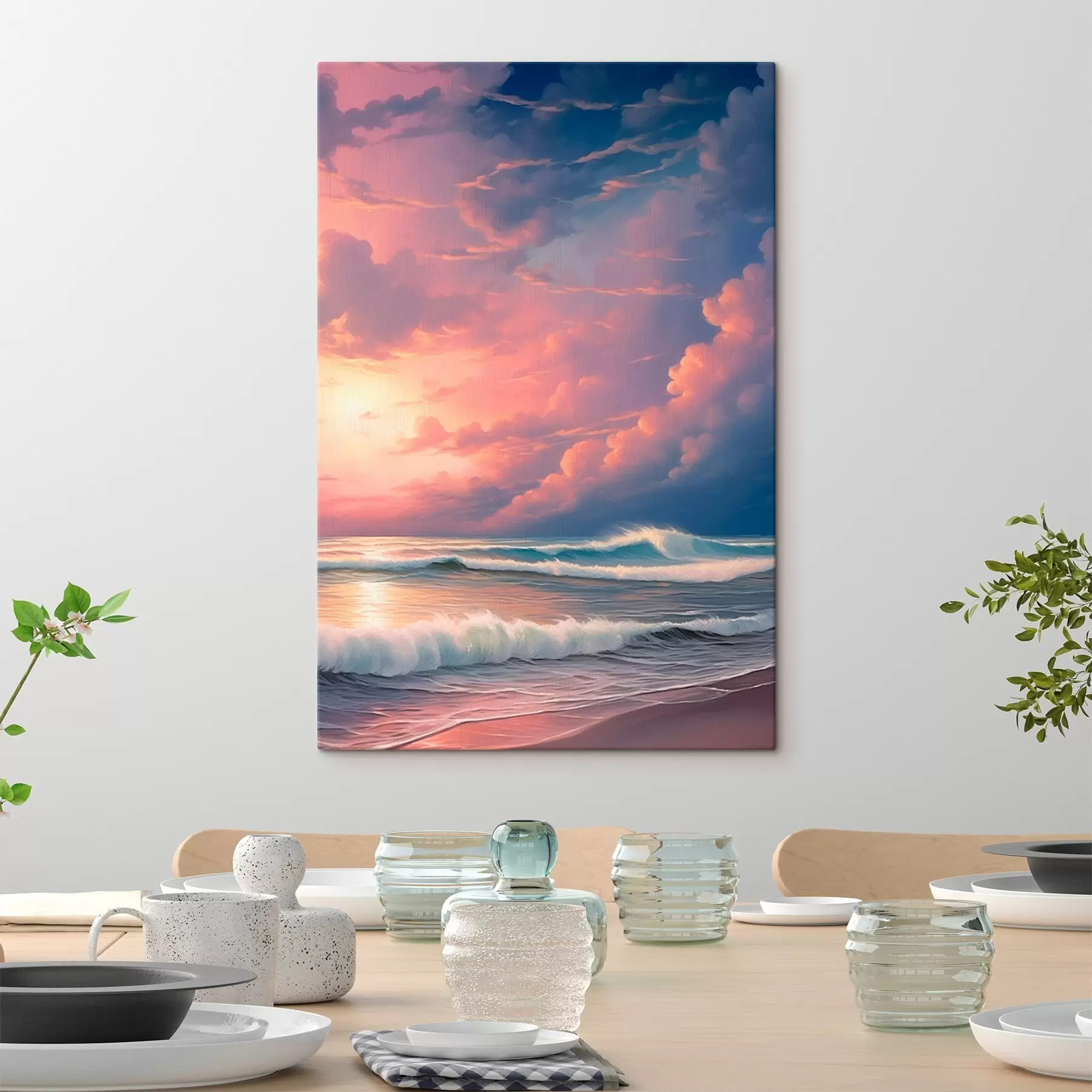 Tableau Coucher de soleil en mer s45463