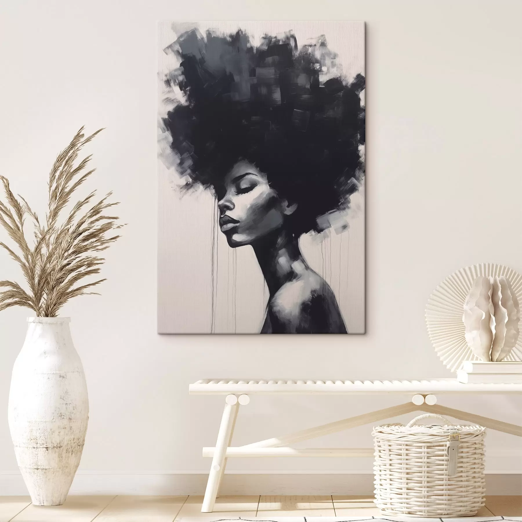 Tableau Portrait féminin abstrait s45464