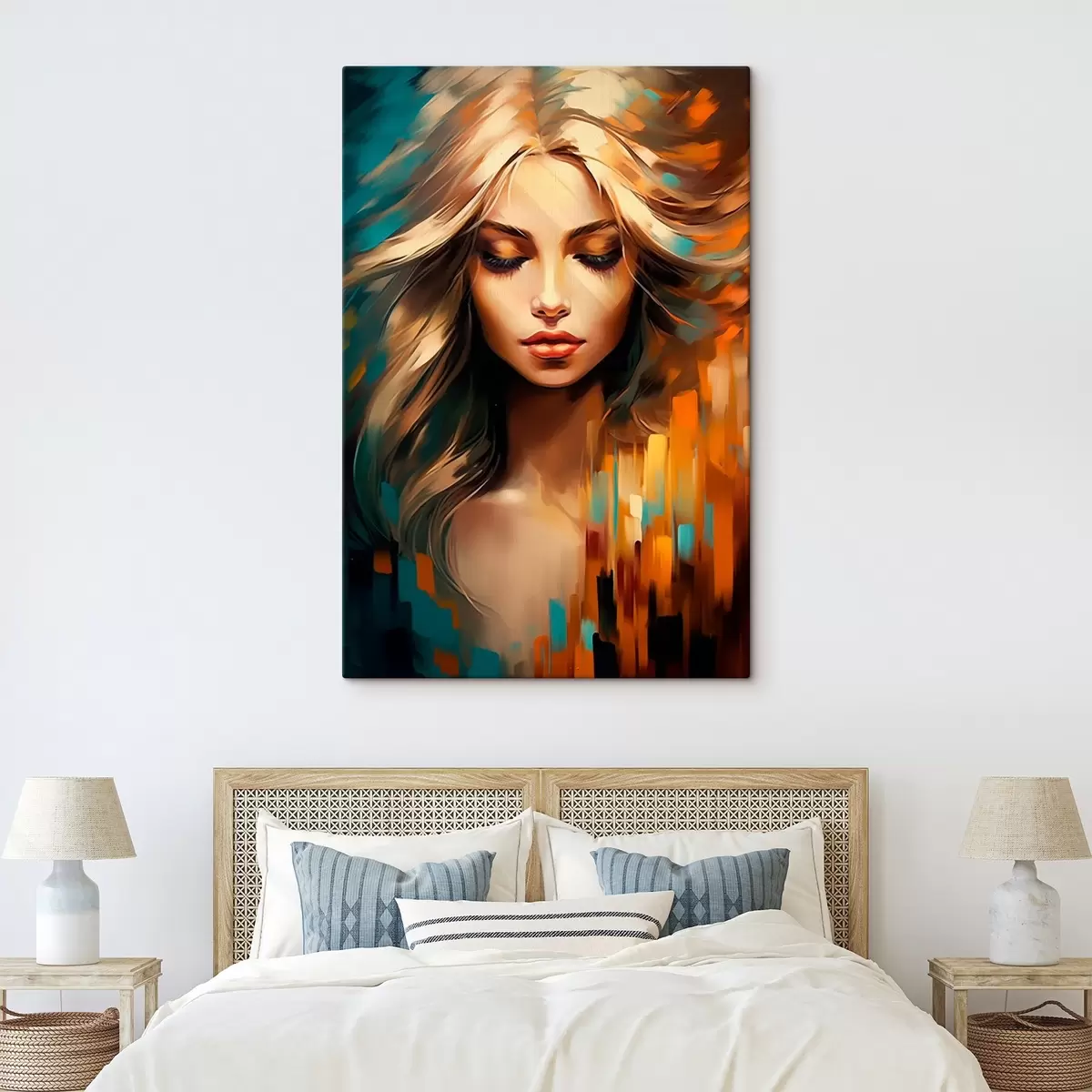Tableau Portrait féminin abstrait s45469