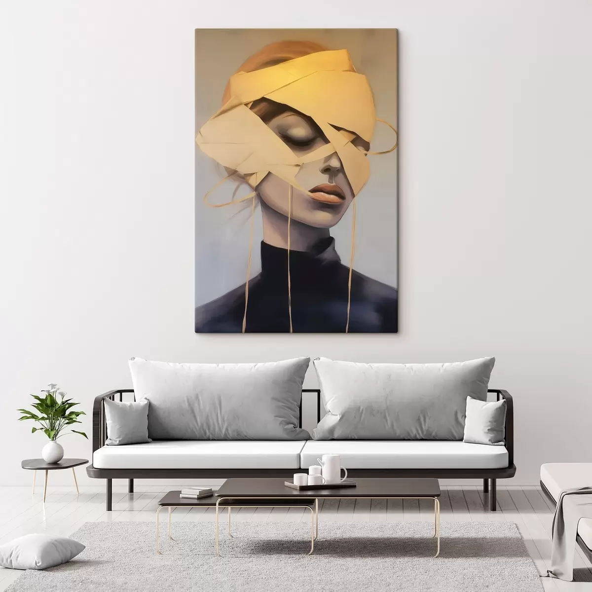 Tableau Portrait de femme avec bandage s45472
