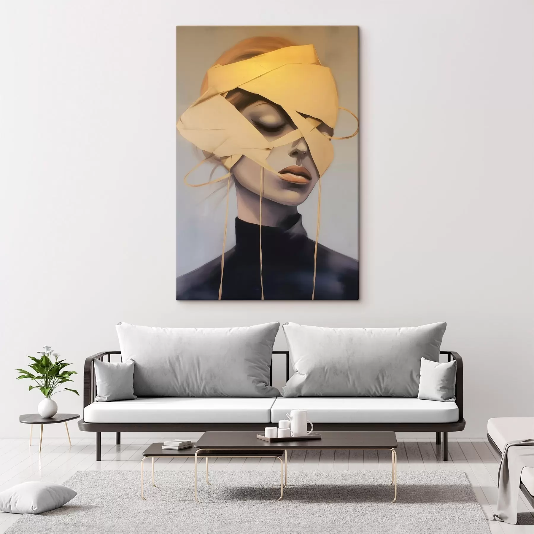 Tableau Portrait de femme avec bandage s45472
