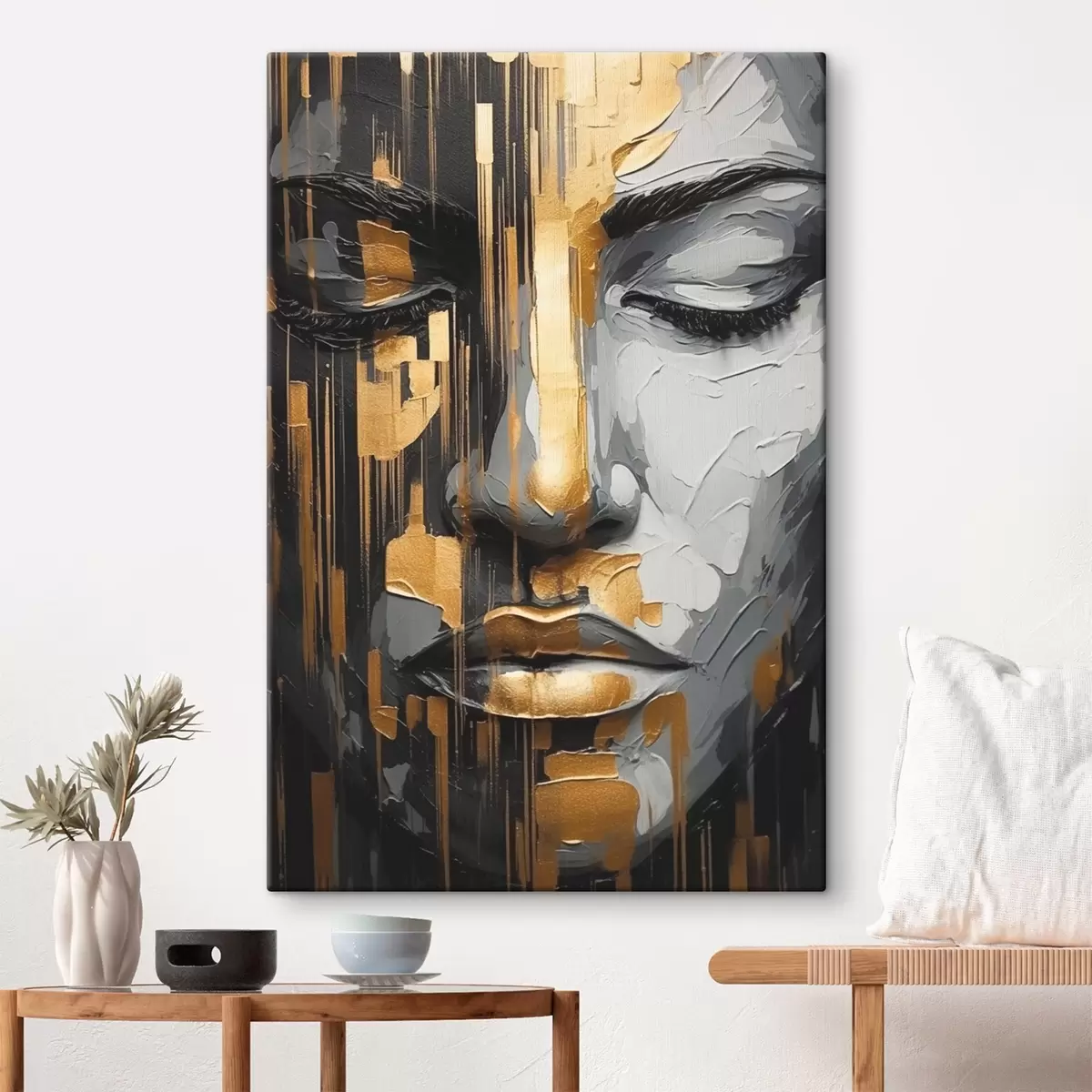Tableau Portrait féminin abstrait s45475
