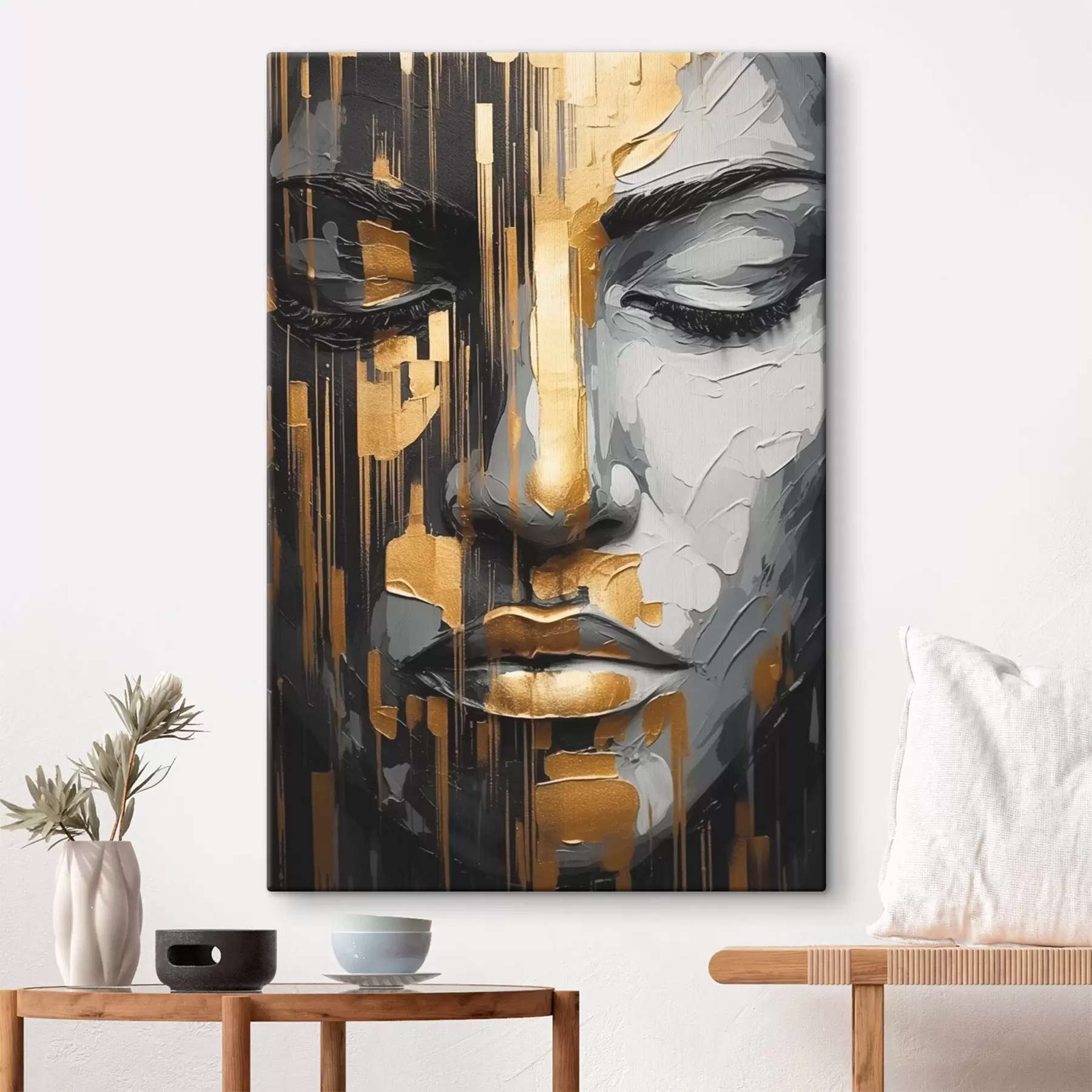 Tableau Portrait féminin abstrait s45475