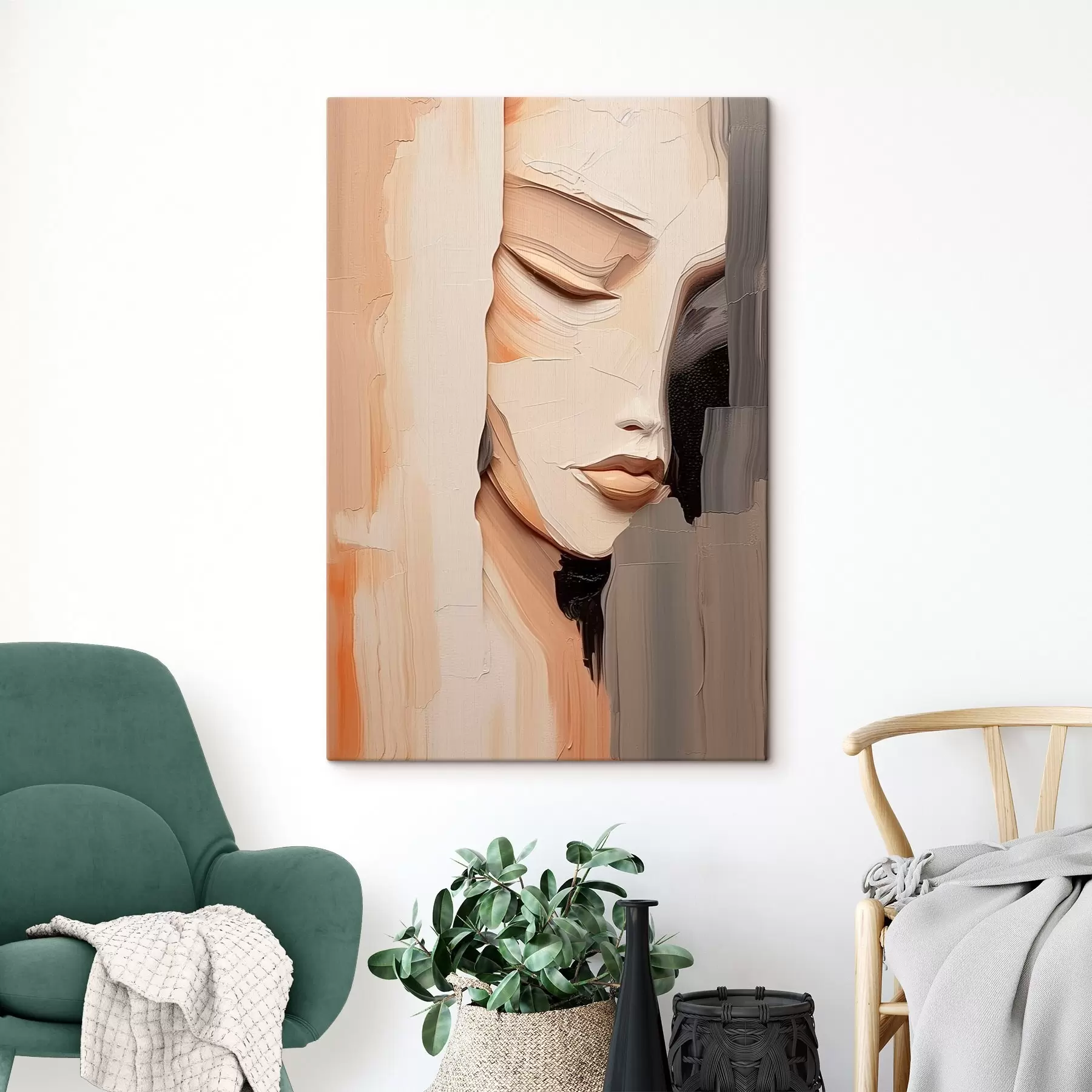 Tableau Portrait féminin abstrait s45478