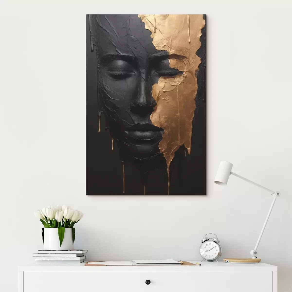 Tableau Portrait féminin abstrait s45480