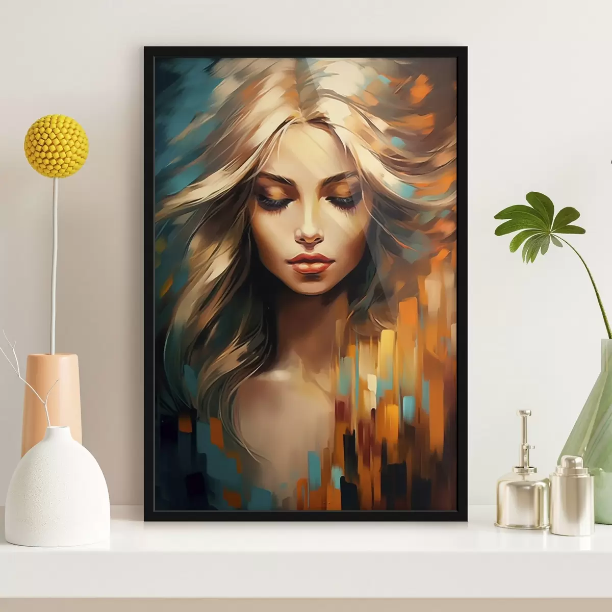 Poster Portrait féminin abstrait f45469
