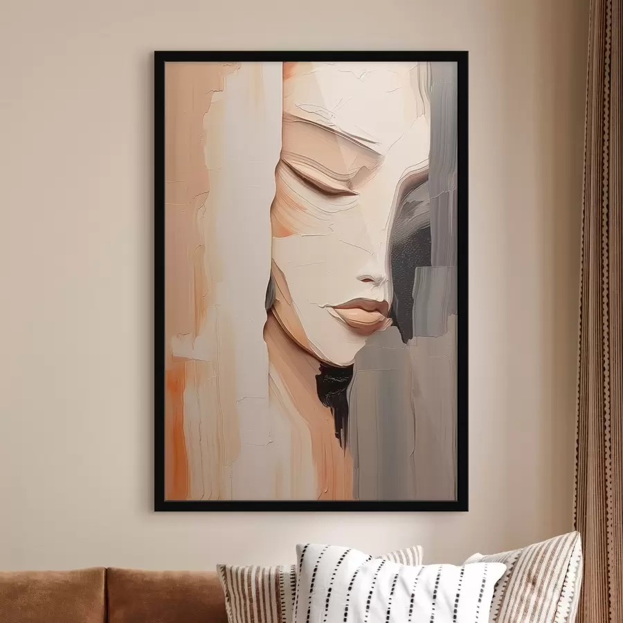 Papier peint Portrait féminin abstrait f45478