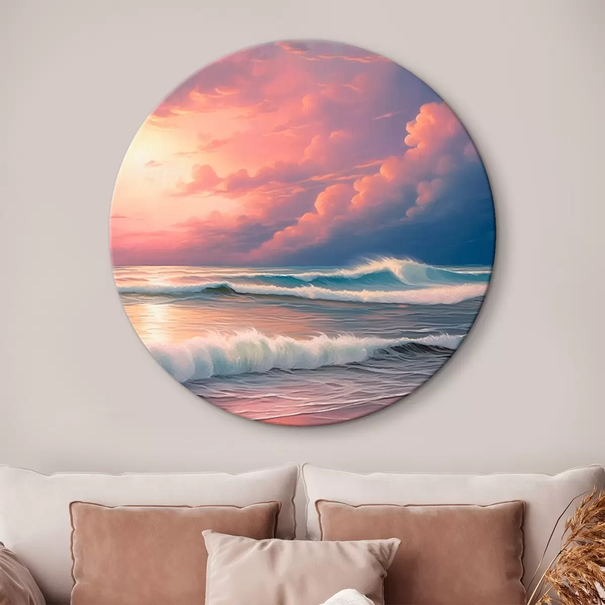 Tableaux rondes Coucher de soleil en mer r45463