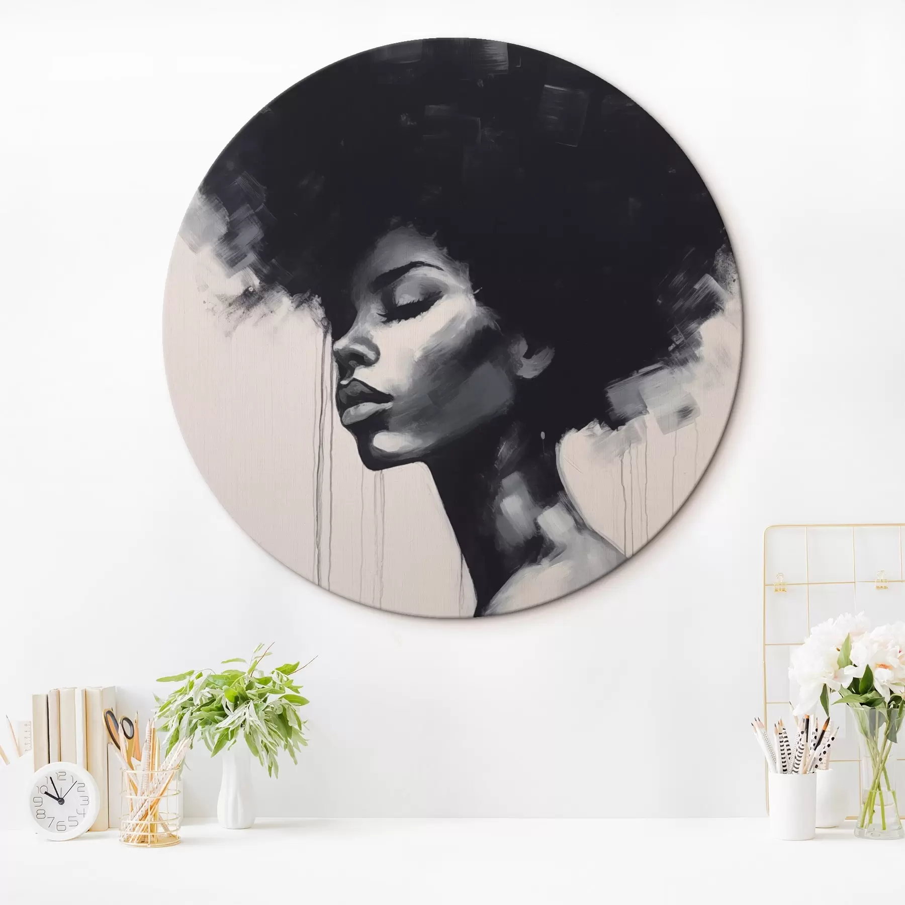 Tableau Portrait féminin abstrait r45464