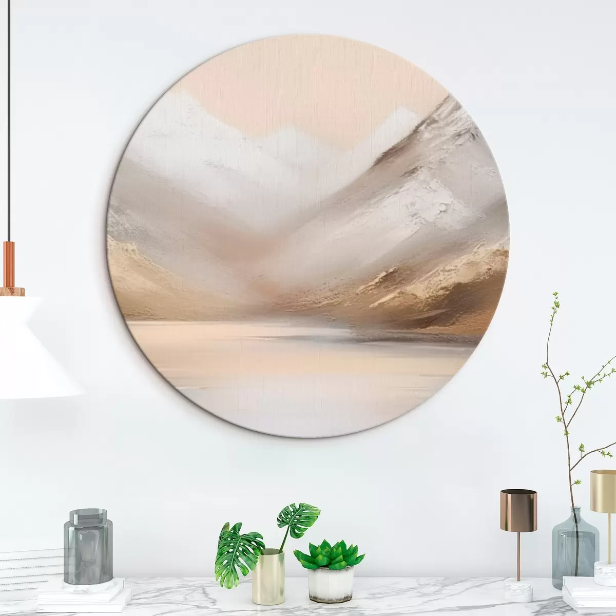 Tableaux rondes Lac de montagne à l'aube r45465