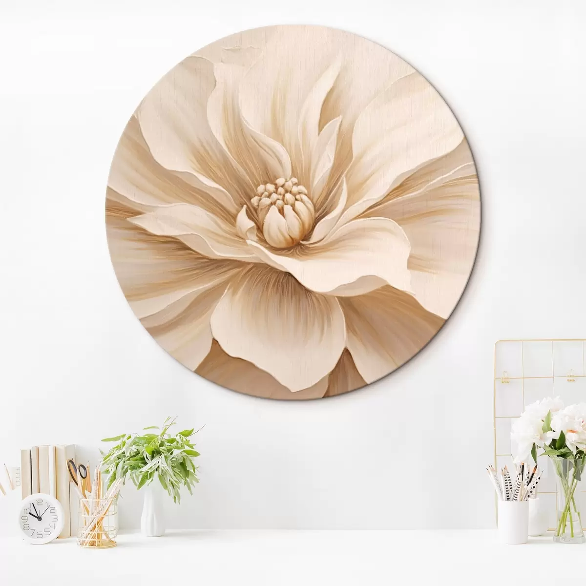 Tableaux rondes Grande fleur r45471
