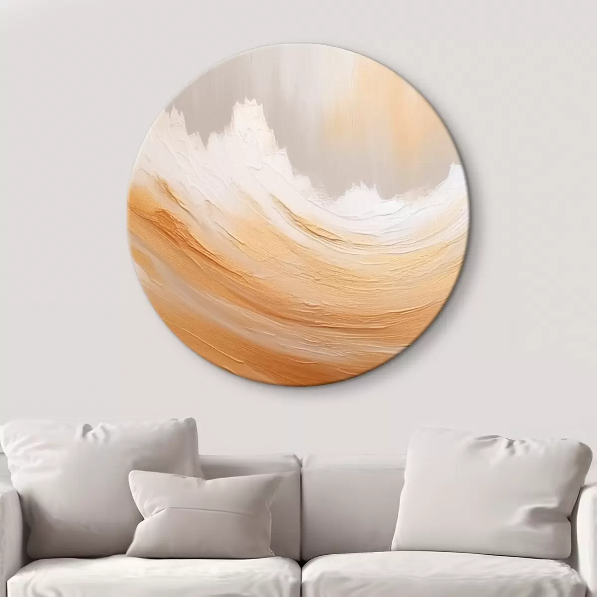 Tableaux rondes Montagnes de sable abstraites r45474