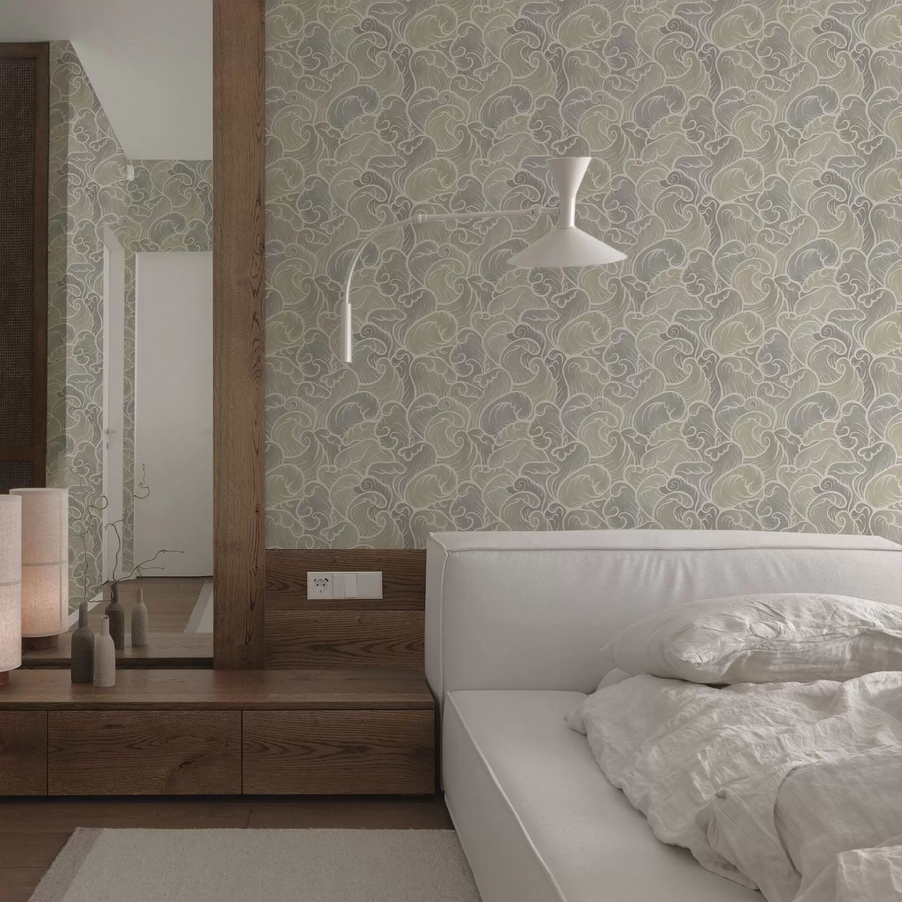 Papier peint Vagues abstraites dans des tons pastel a00285