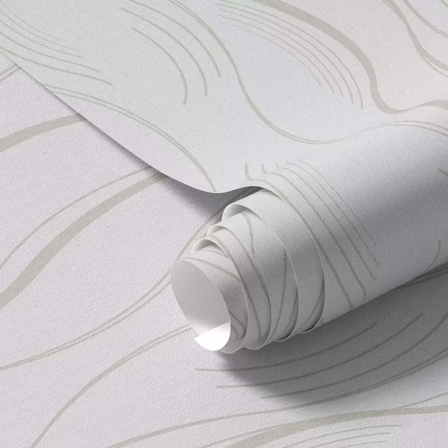 Papier peint Lignes ondulées avec des traits supplémentaires dans un style moderne a00482