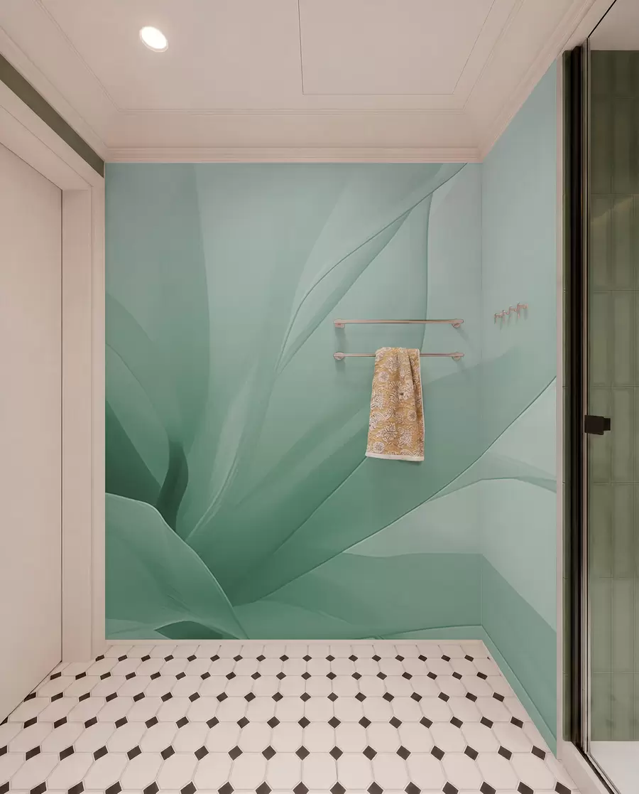 Papier peint Pétales aux plis menthe w04435v1