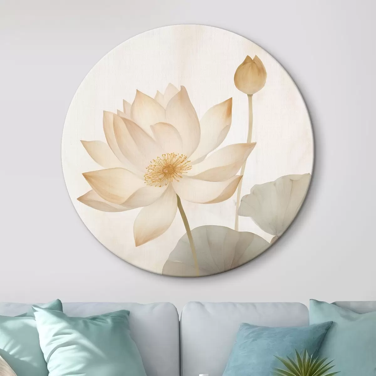Tableaux rondes Grande fleur de lotus r45613