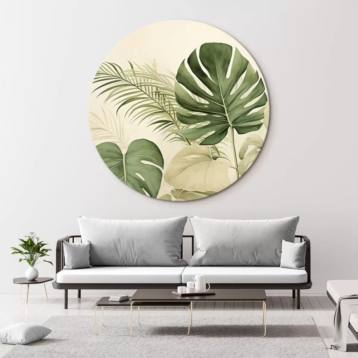 Tableaux rondes Feuilles de Monstera et Tropical r45614