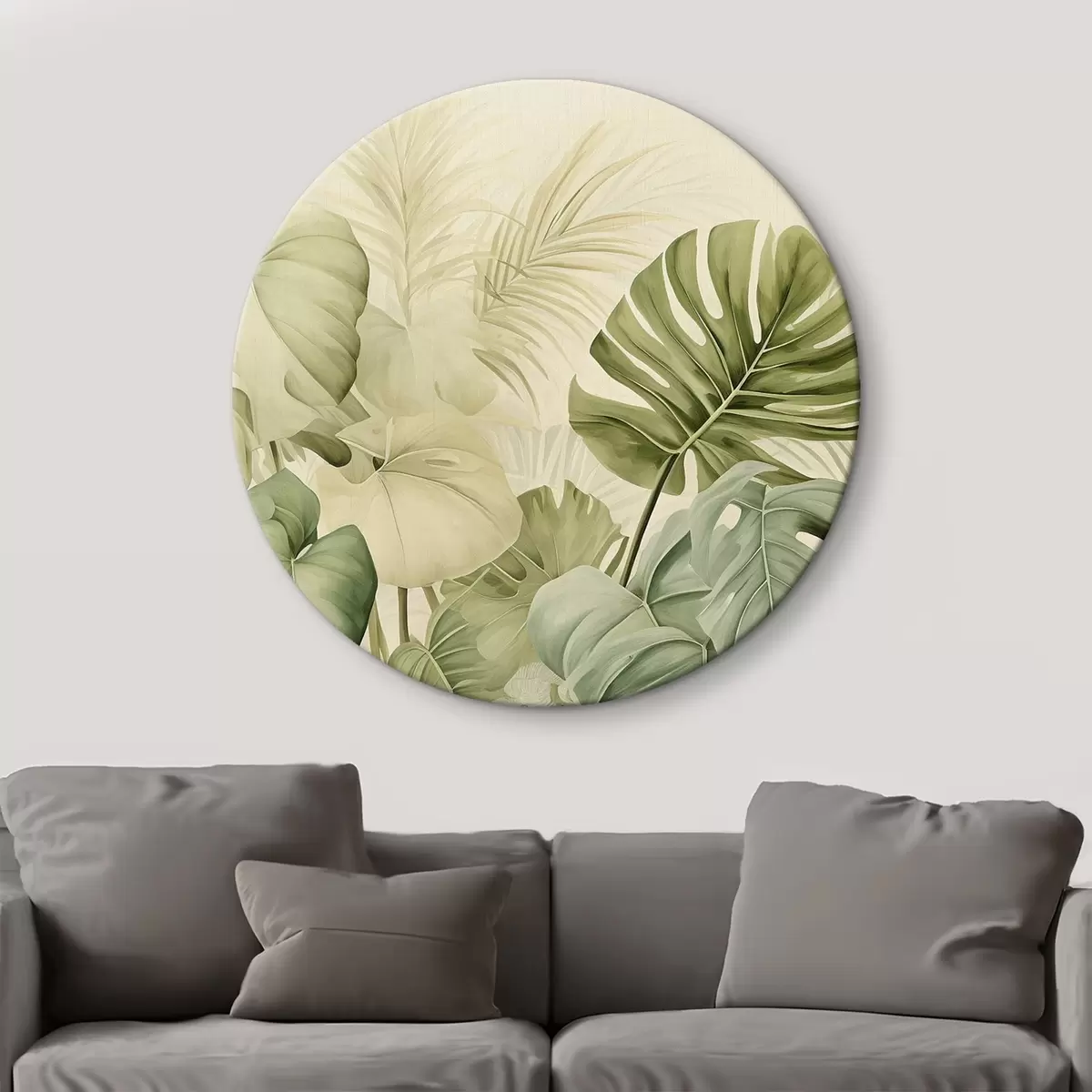 Tableaux rondes Feuilles tropicales et feuilles de monstera r45615