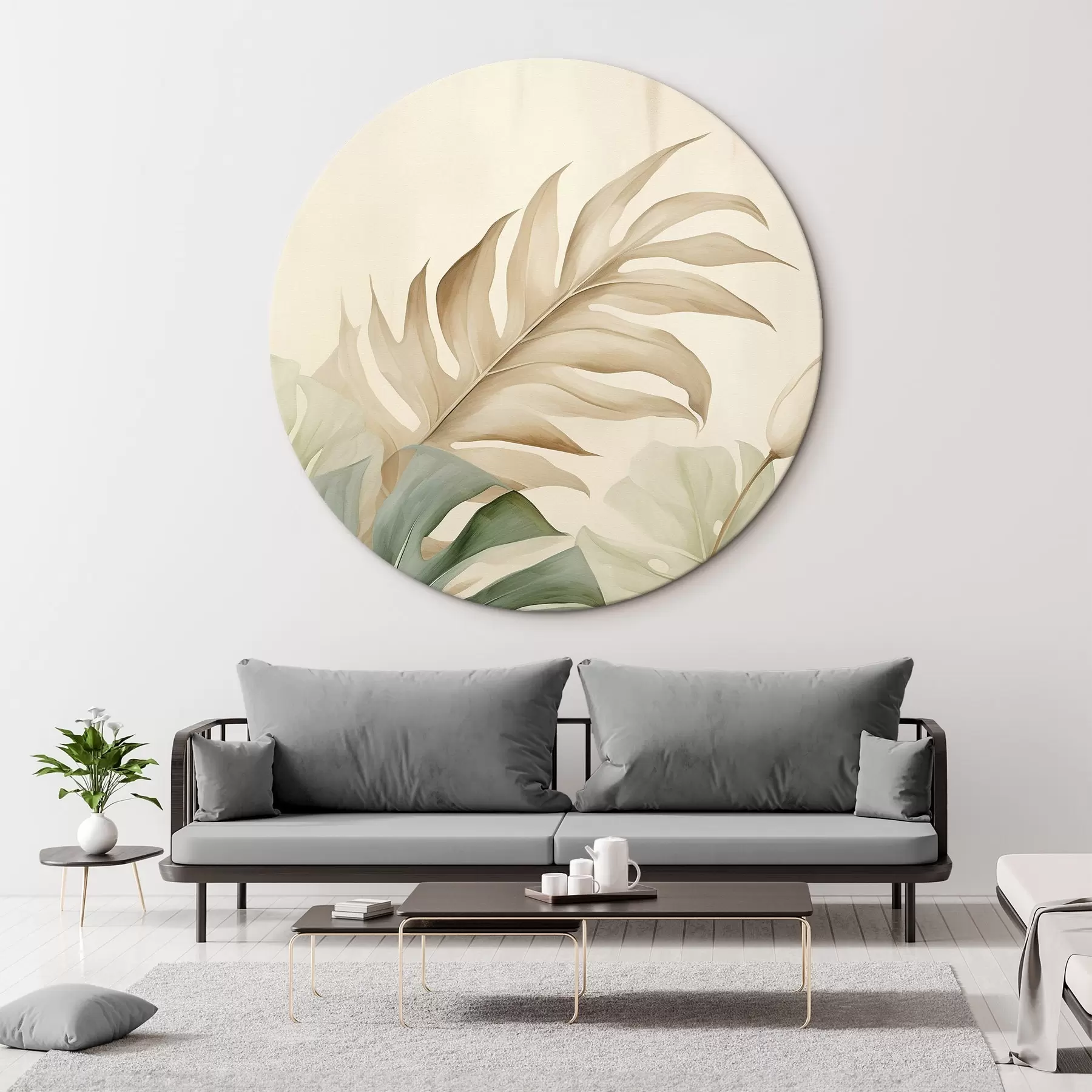 Tableau Feuilles tropicales sur fond clair r45617