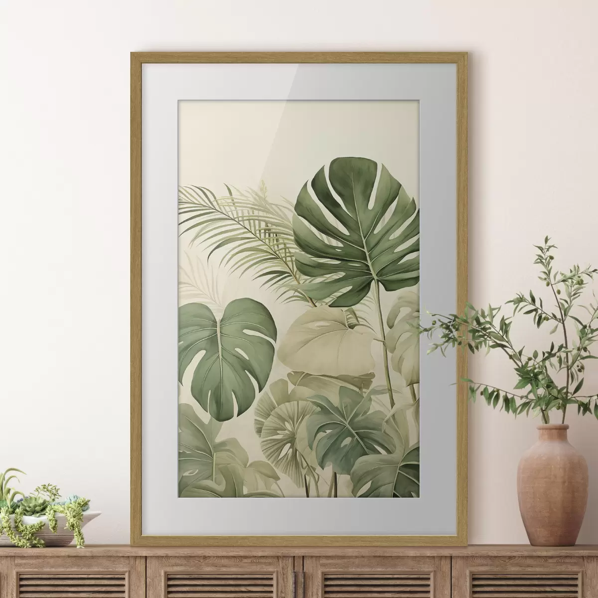 Poster Feuilles de Monstera et Tropical f45614