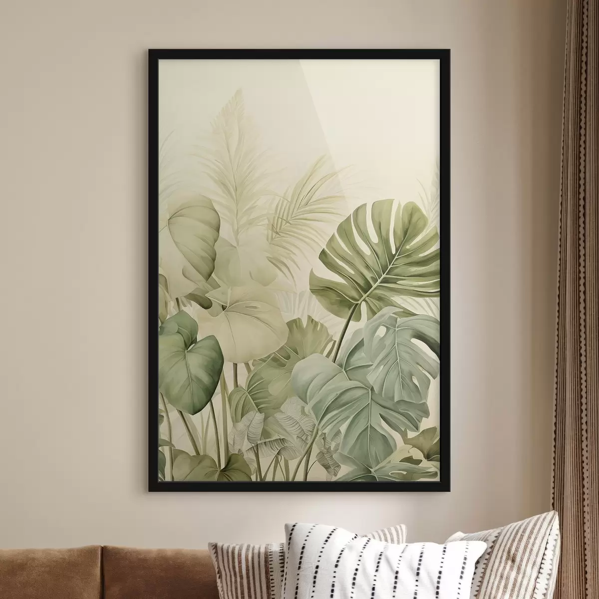 Poster Feuilles tropicales et feuilles de monstera f45615