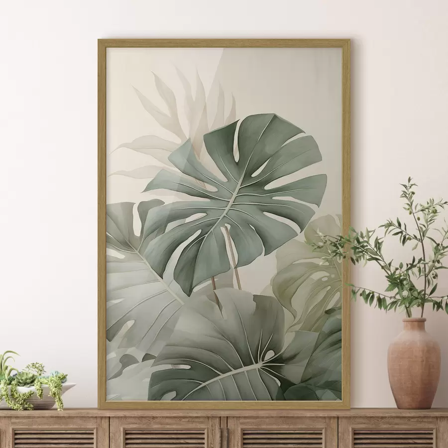 Papier peint Grande feuille de monstera f45616