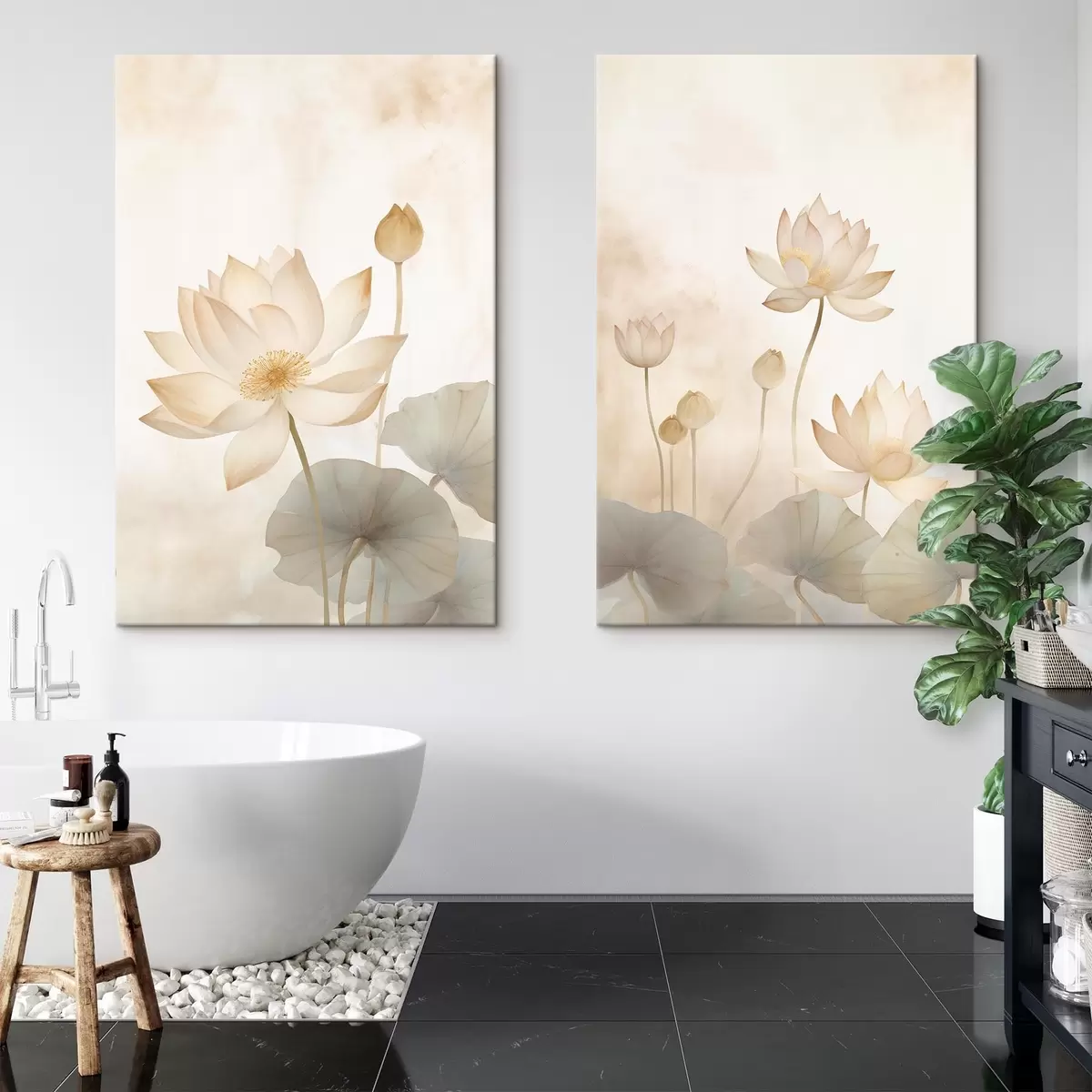 Tableau Fleurs de lotus m00668