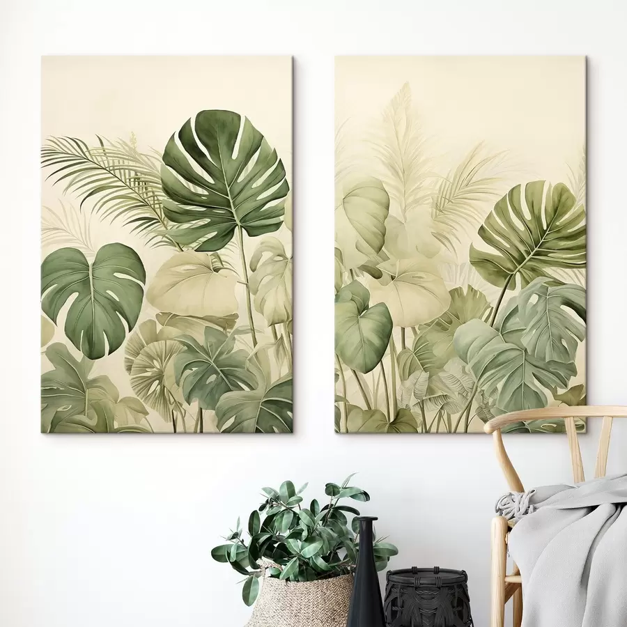 Tableau Variété de feuilles tropicales m00669