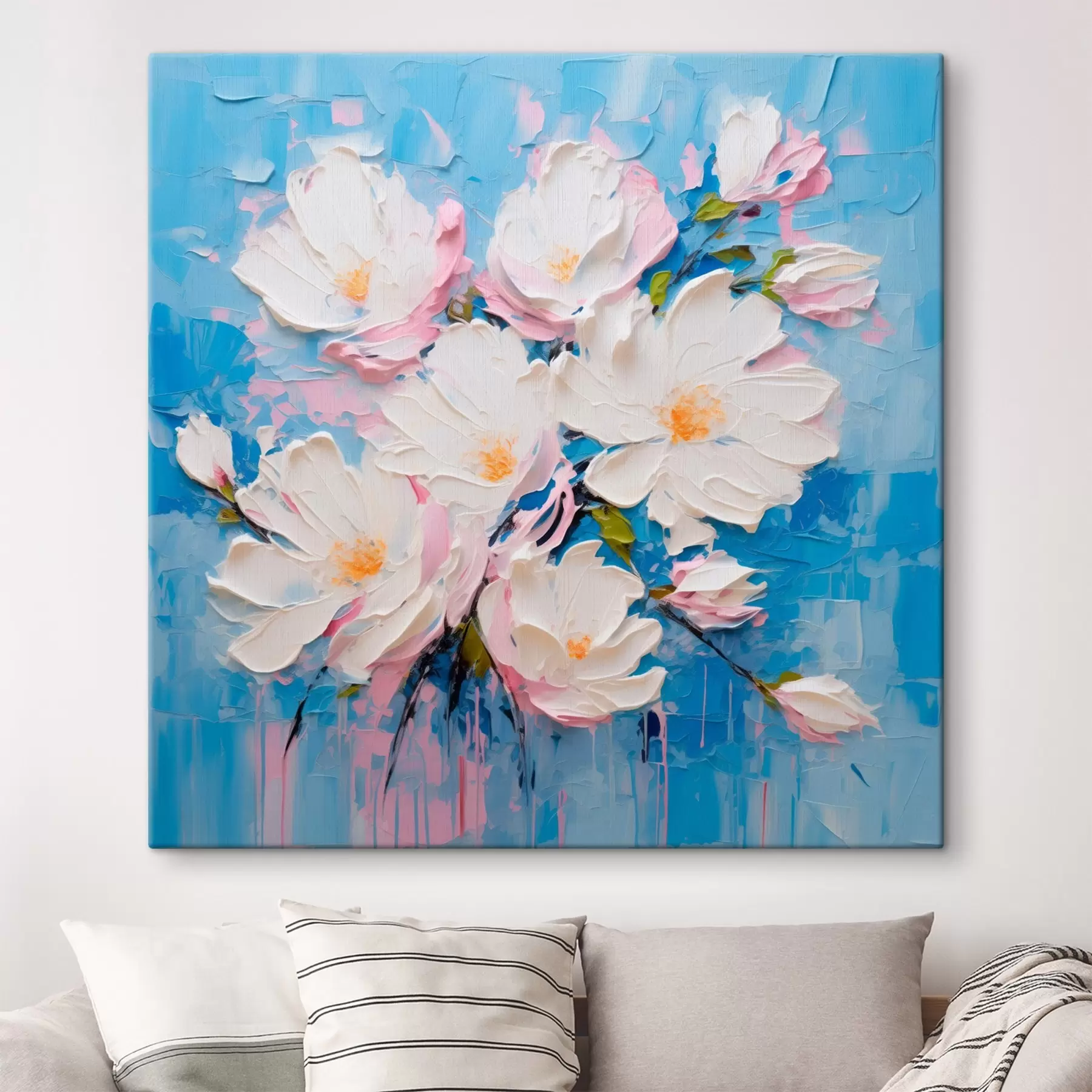 Tableau Fleurs volumineuses : composition dans le style de la peinture à l'huile s45537