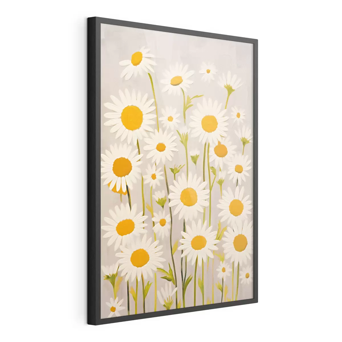 Poster Fleurs sauvages : composition de marguerites sur fond clair f45528