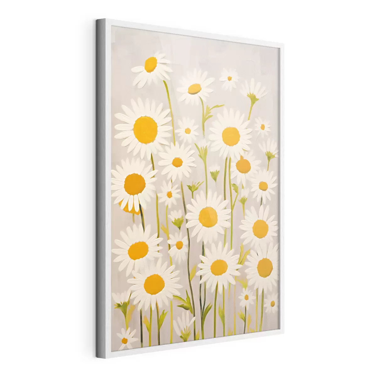 Poster Fleurs sauvages : composition de marguerites sur fond clair f45528