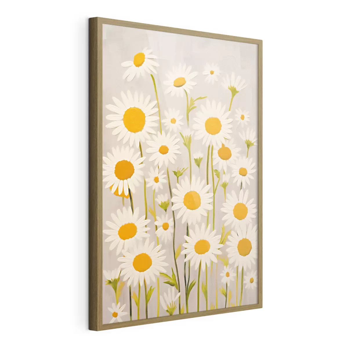 Poster Fleurs sauvages : composition de marguerites sur fond clair f45528