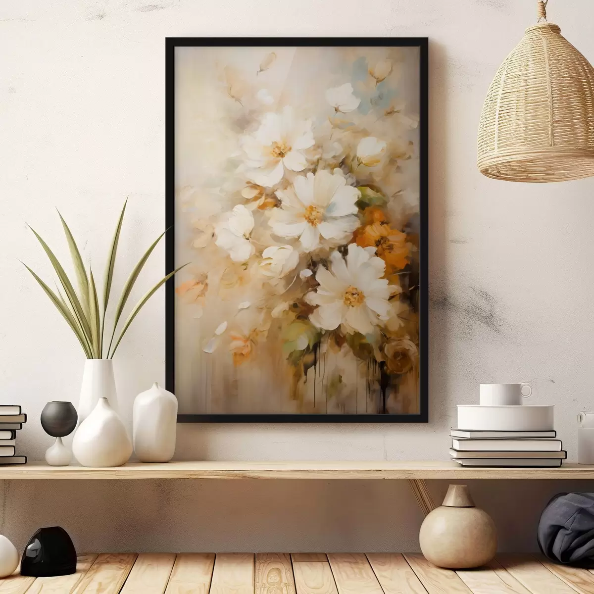 Poster Composition dans les tons pastel beige et marron f45534