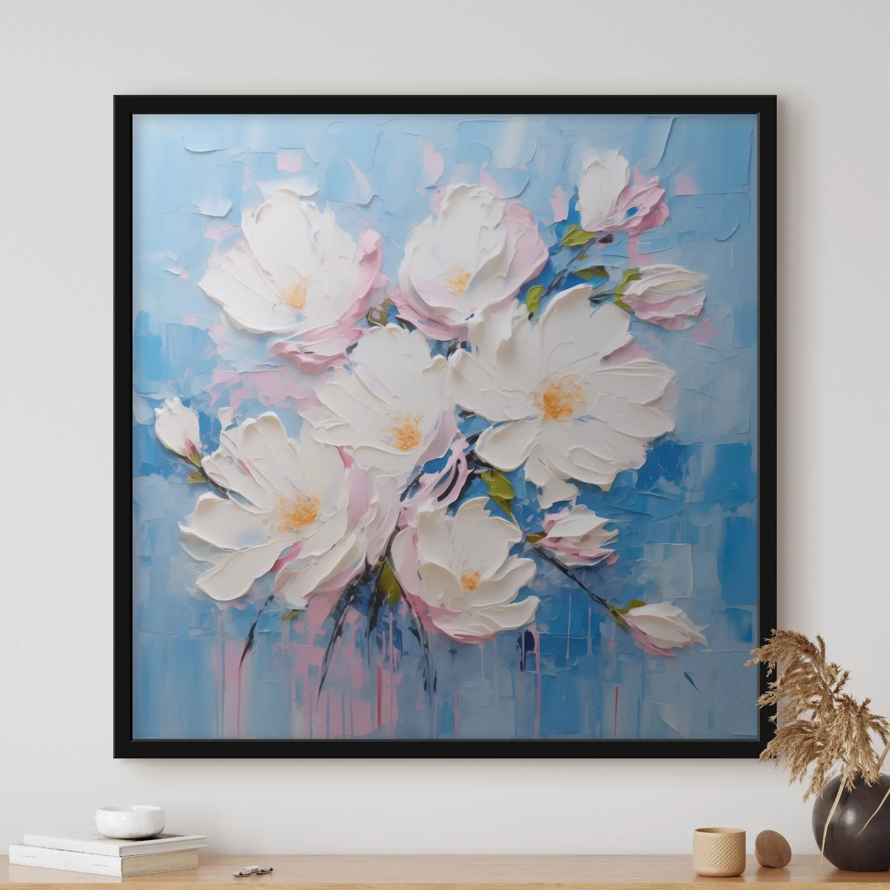 Papier peint Fleurs volumineuses : composition dans le style de la peinture à l'huile f45537