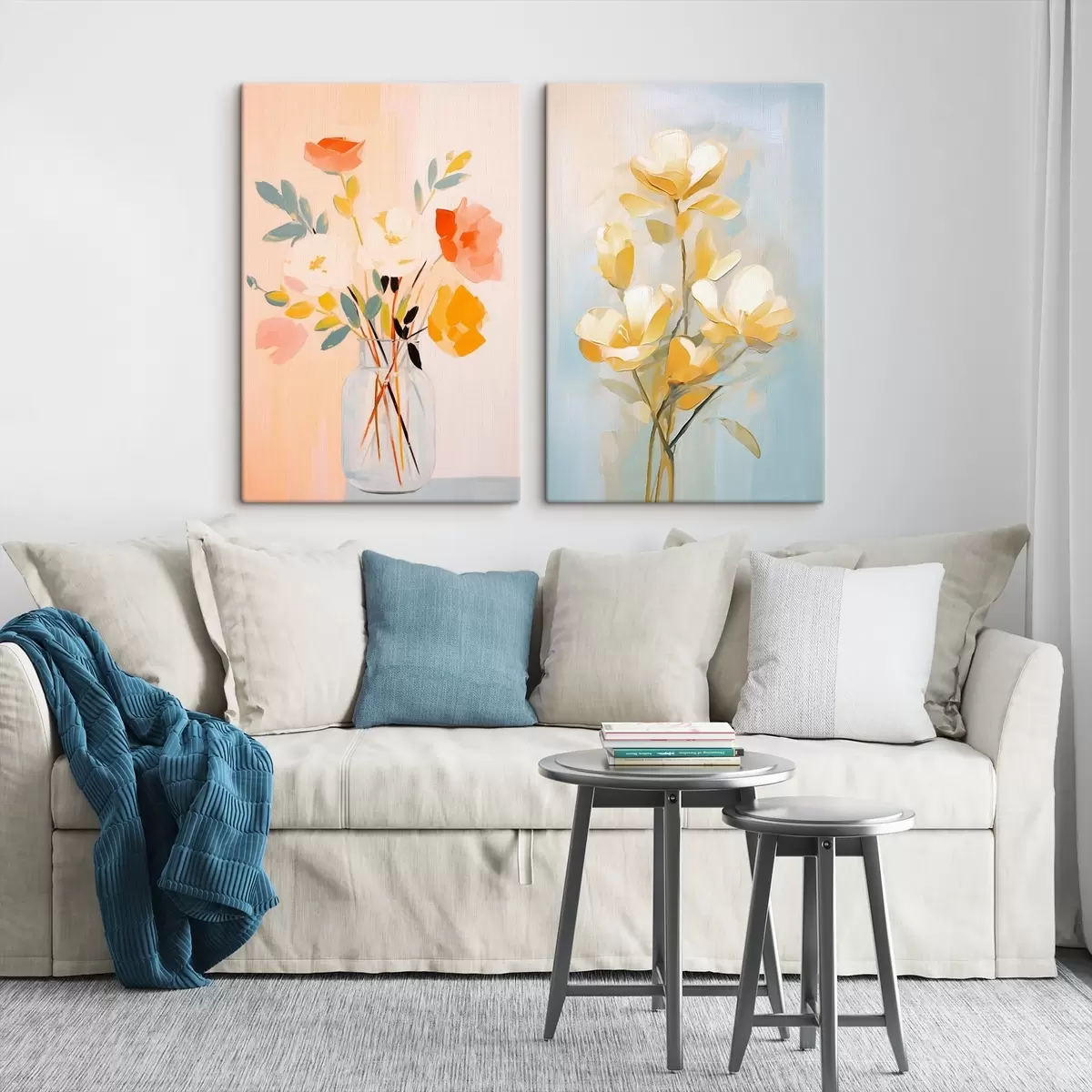 Tableau Fleurs dans un vase : dessin dans le style de la peinture à l'huile m00636