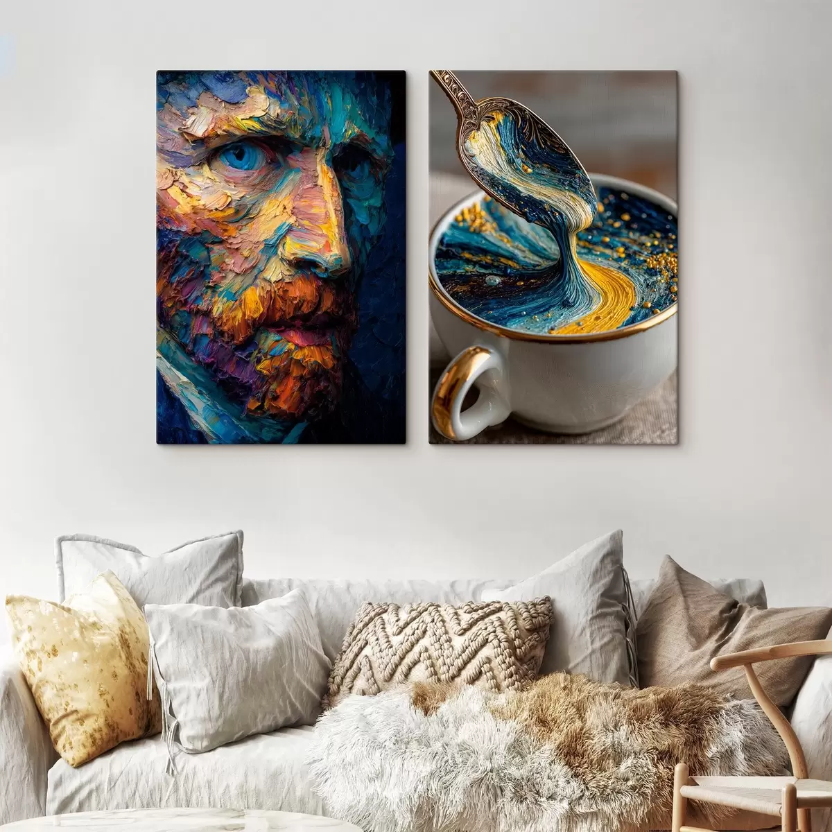 Tableau Picasso et l'abstraction dans une tasse de style peinture à l'huile m00639