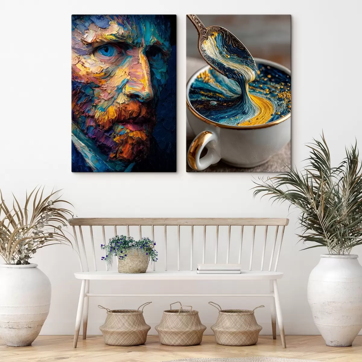 Tableau Picasso et l'abstraction dans une tasse de style peinture à l'huile m00639