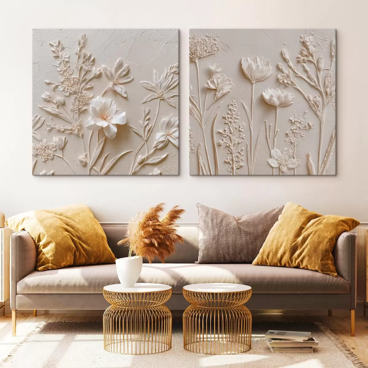 Tableau Texture florale : dessin en style stucco m00642