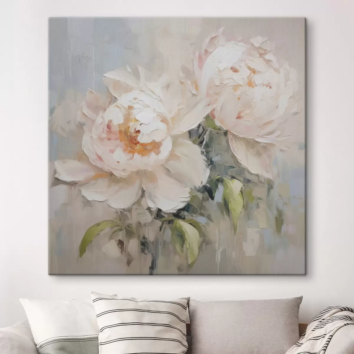 Tableau Pivoines abstraites  s45608