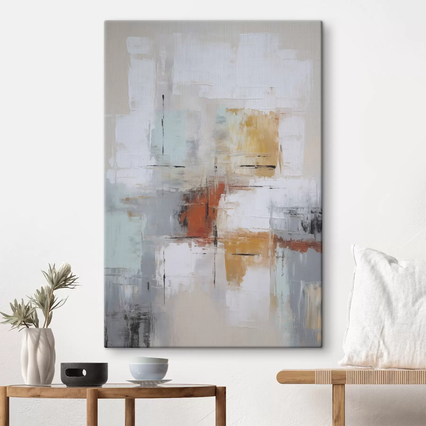 Tableau Abstraction imitation de la peinture et abrasions s45634