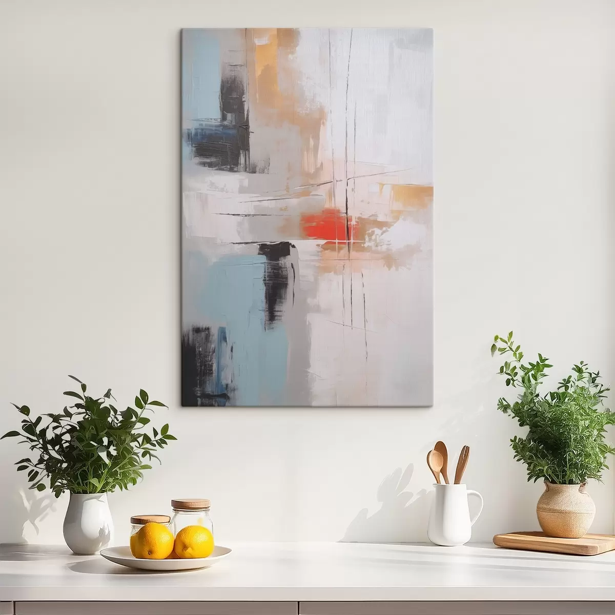 Tableau Abstraction imitation de la peinture et abrasions s45635