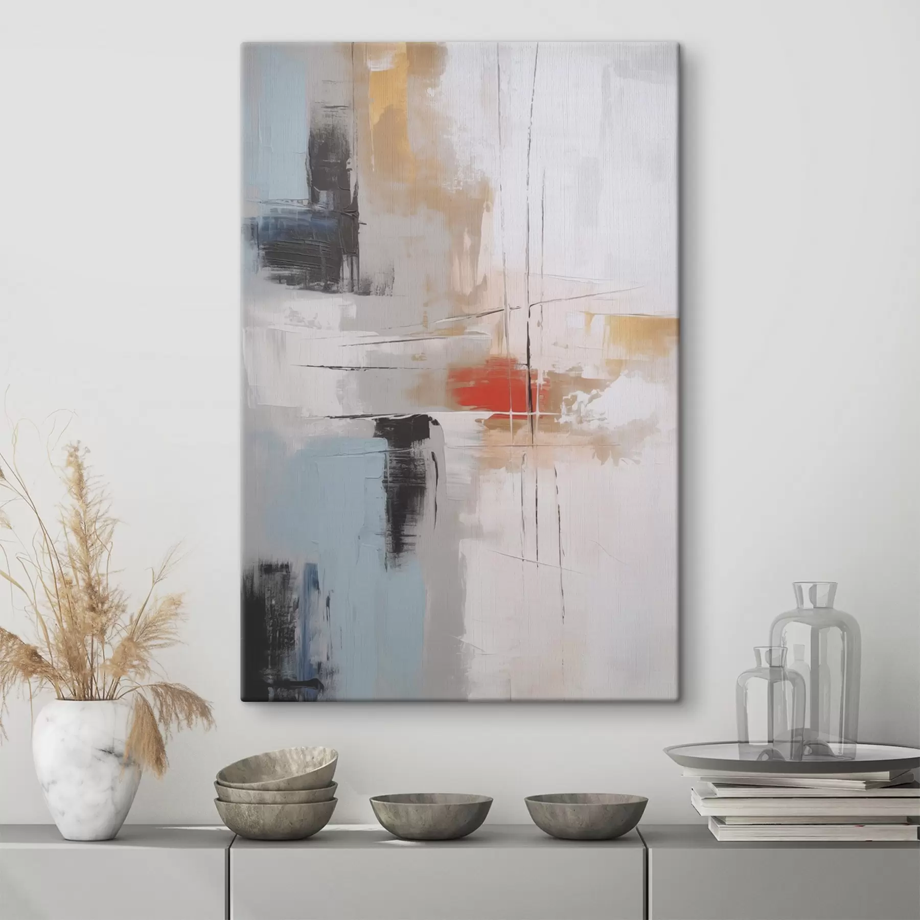 Tableau Abstraction imitation de la peinture et abrasions s45635