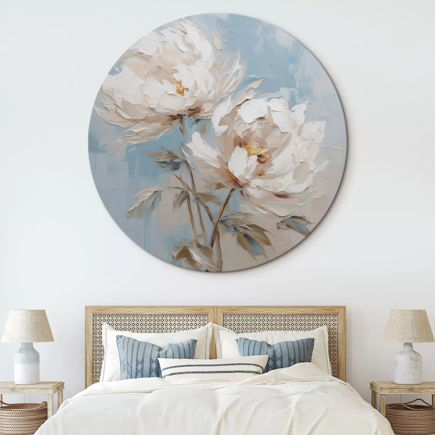 Tableau Peinture imitation pivoines r45607