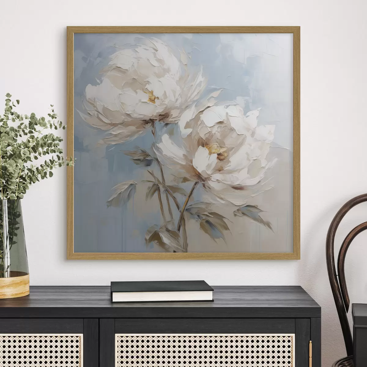 Poster Peinture imitation pivoines f45607