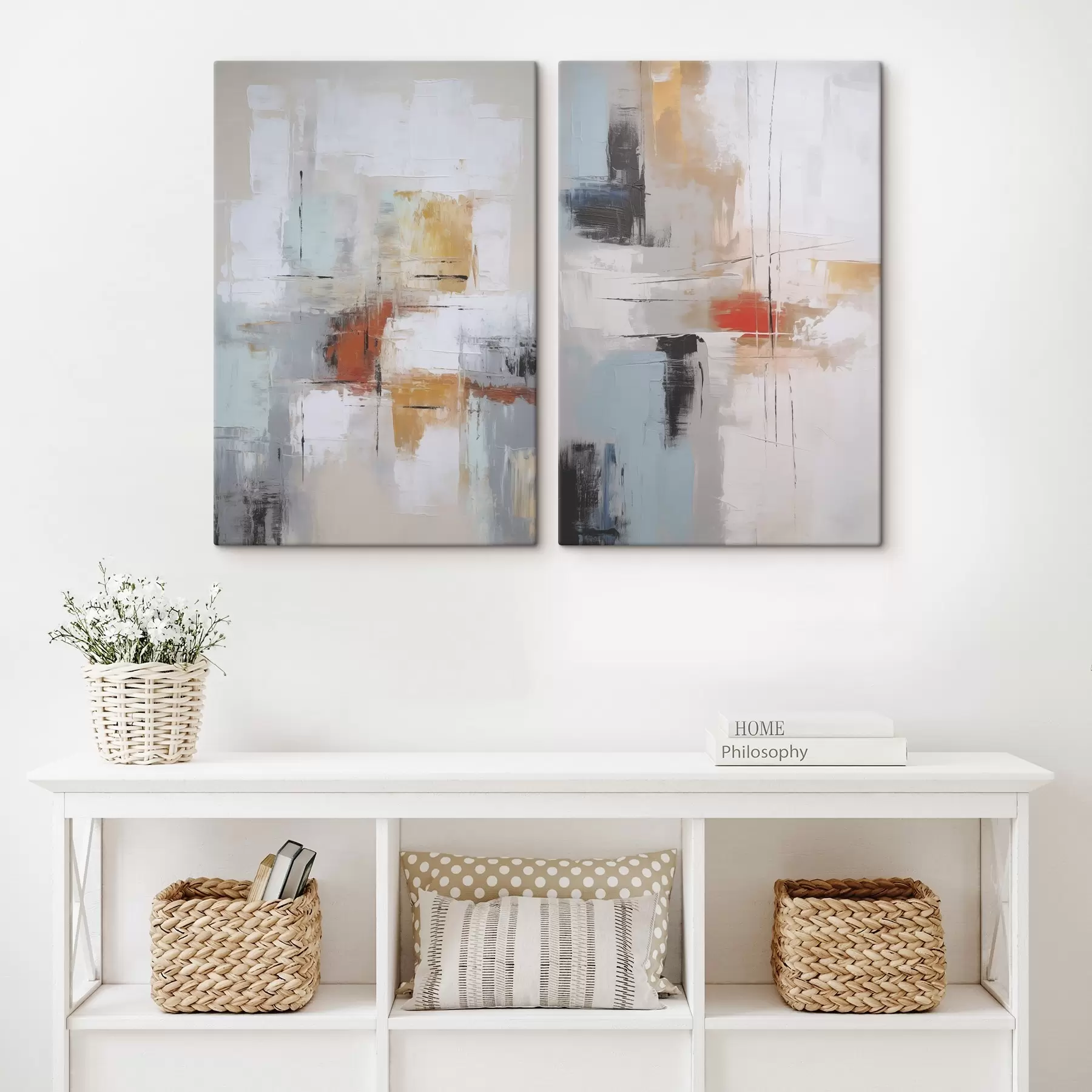 Tableau Abstraction imitation de la peinture et abrasions m00667