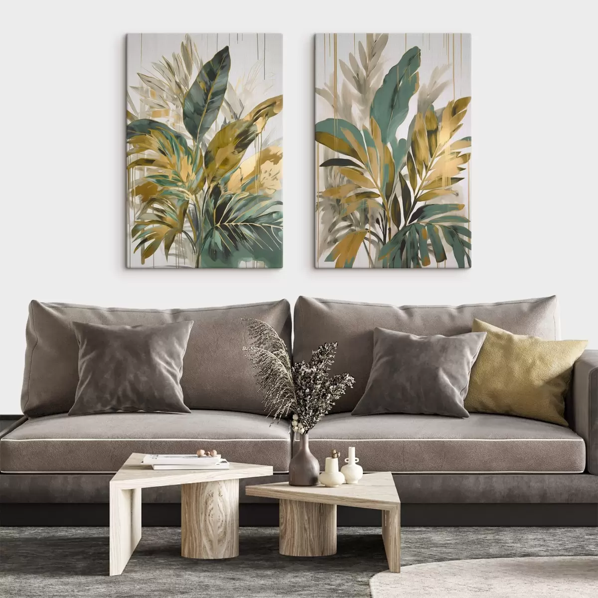 Tableau Feuilles tropicales abstraites m00671