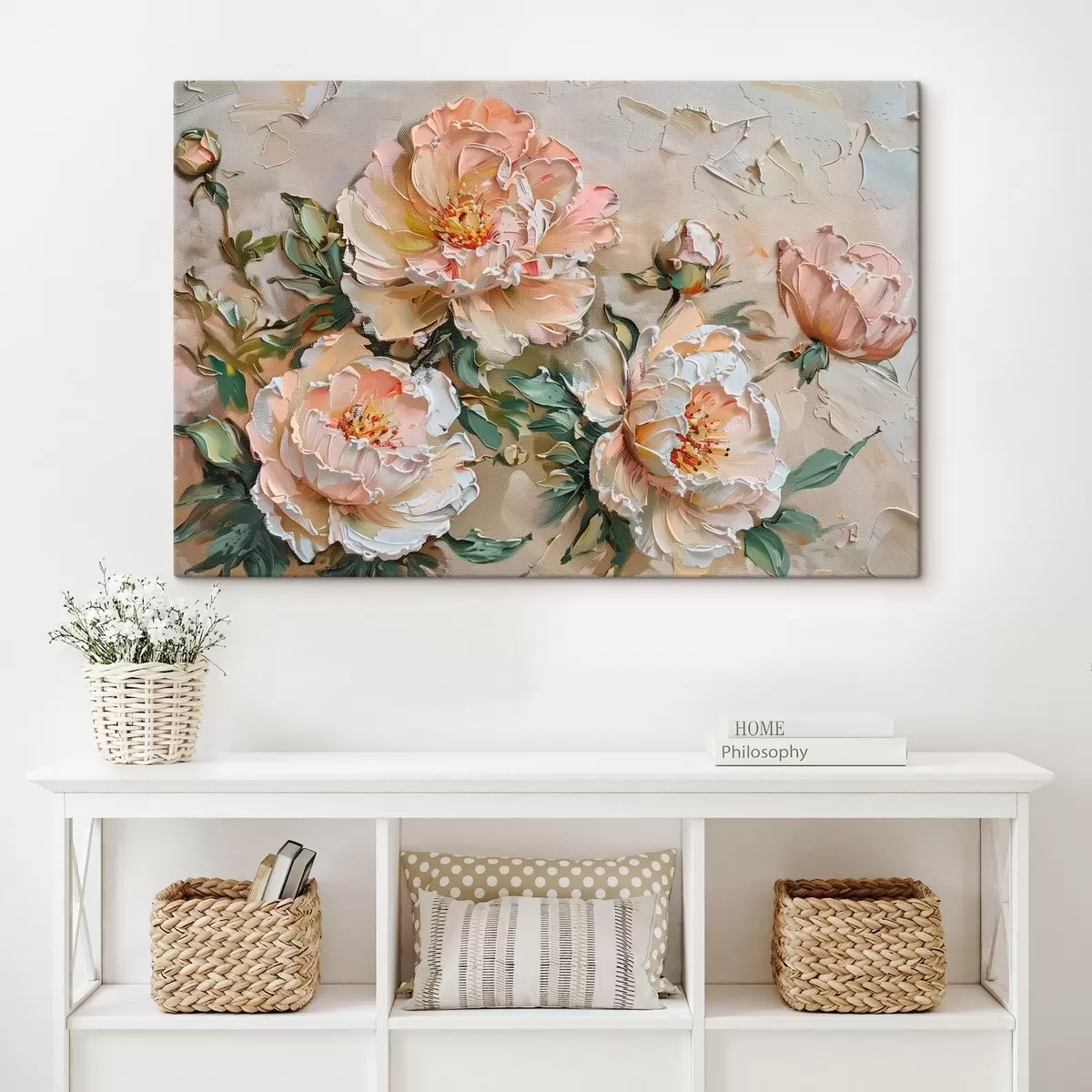 Tableau Imitation d'empâtement de pivoine s45447